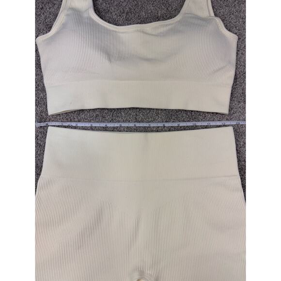 New!~Cream Ribbed Workout set, size S/M (see measurements) - Picture 4 of 7